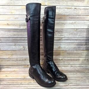 Gianni Bini Womens Dark Brown Leather Flat Zip Up Riding Boots Equestrian 8.5